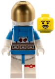 LEGO cty1407 Lunar Research Astronaut - Male, White and Dark Azure Suit, White Helmet, Metallic Gold Visor, Moustache